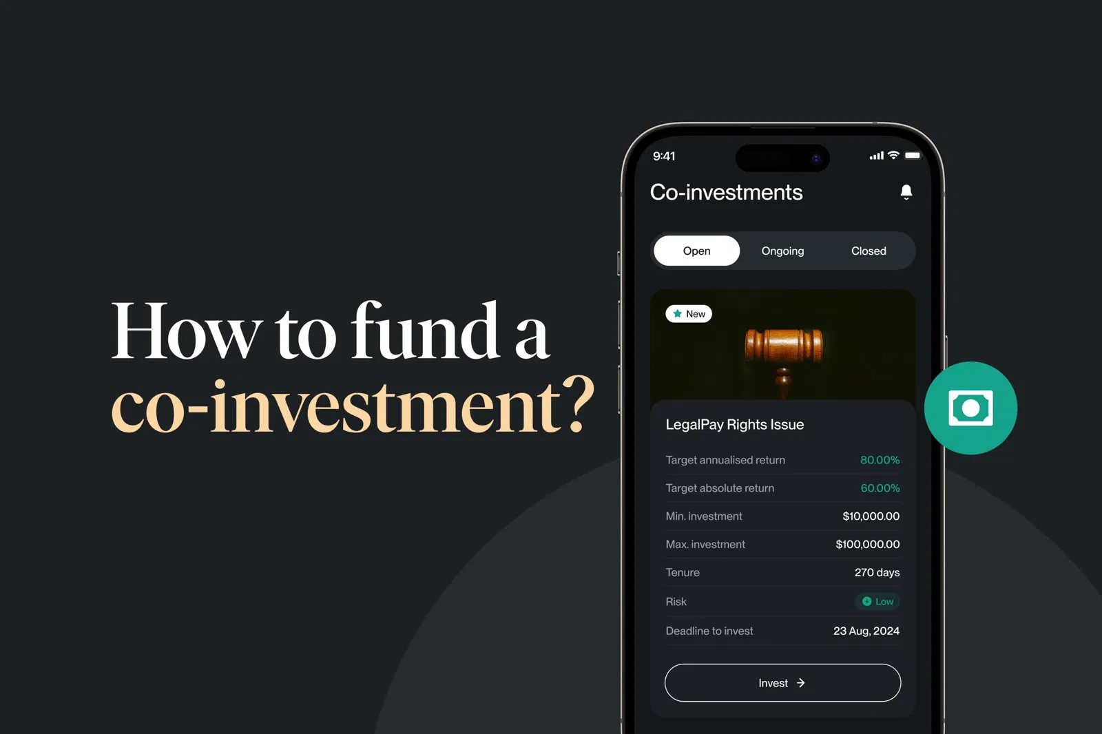 How to fund a co-investment?