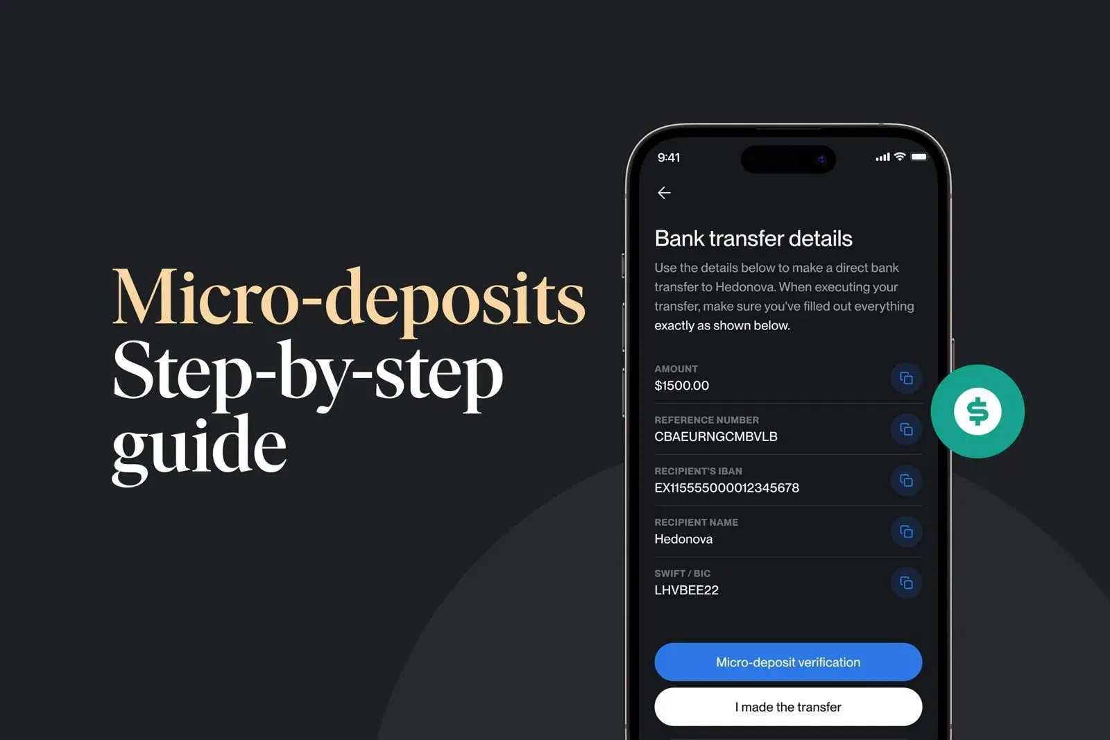 Step-by-step guide to completing direct bank transfers with micro-deposits